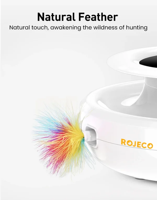 ROJECO צעצוע חכם לחתולים 2 ב-1 – כדור אלקטרוני + נוצה אינטראקטיבית למשחק ללא הפסקה - Image 12